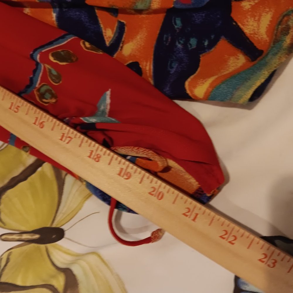 Vintage Red Nino Wong Of California Art To Wear 2 Piece Midi Skirt Set Large - Picture 15 of 16